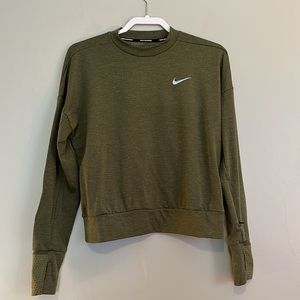 EUC green long sleeve NIKE sweatshirt w/thumbholes size XS